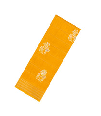 Mustard Printed Synthetic Dola Silk Saree With Zari Motifs & Border -SY0353