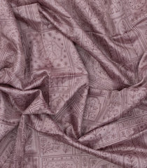Dusty Pink Printed Art Dupion Saree With Contrast Border-BL5069