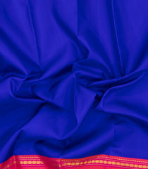 Blue Handloom Korvai Kanchipuram Silk Saree With Contrast Border-KA16212