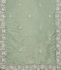 Cardamom Green Woven Synthetic Blended Saree With Embroidered Motifs-EN1995
