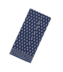 Indigo Printed Jaipur Cotton Saree With Printed Tribal Motifs-JC1778