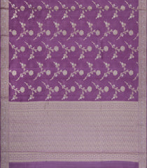 Lavender Woven Dupion Silk Saree With Floral Buttas-DS0570