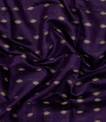 Dark Purple Woven Tussar Silk Saree With Floral Motifs & Contrast Border-TU3543