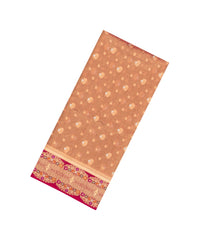 Pink Woven Dupion Silk Saree With Buttas & Meena Borders-DS0589