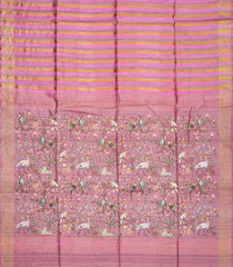 Bubblegum Pink Woven Georgette Silk Saree With Embroidered Pallu-EN1696