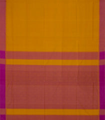 Mustard Woven Kadapa Cotton Saree With Stripes & Contrast Border-KN0671
