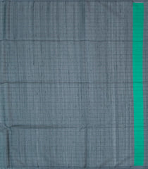 Turquoise Handloom Kora Soft Silk Saree With Stripes & Checks-SO4149