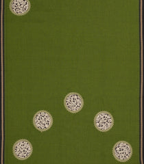 Green Woven Chirala Cotton Saree With Printed Floral Motifs-CR1348