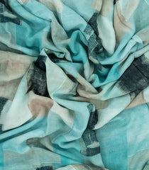 Light Blue Woven Georgette Silk Saree With Printed Abstract Motifs-PS0561