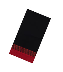Black Woven Bengal Cotton Saree With Contrast Border-BG1751