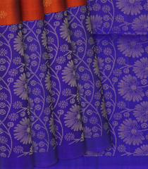 Crimson Soft Silk Saree With Floral Zari Buttas-Crimson