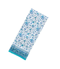 White Printed Jaipur Cotton Saree With Floral Motifs-JC1483