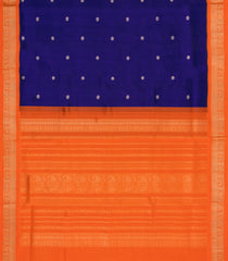 Violet Handloom Korvai Silk Cotton Saree With Buttas & Contrast Border-SC4515