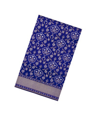 Dark Blue Handloom Banarasi Silk Saree With Meena Floral Motifs-BE1768
