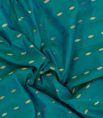 Teal Handloom Gadwal SICO Saree With Cotton Body & Silk Border-GA0369