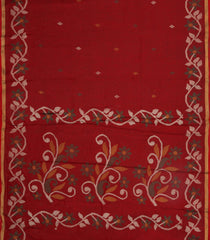 Red Printed Blended Erode Cotton Saree With Zari Border-SY0460