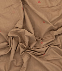 Beige Handloom Bengal Cotton Saree With Diamond Buttas-BG1569