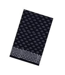 Black Printed Jaipur Cotton Saree With Floral Motifs-JC1609