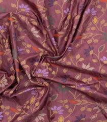 Dusty Pink Handloom Uppada Silk Saree With Meena Floral Motifs-UP0353