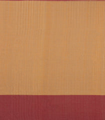 Mustard Handwoven Bengal Cotton Saree With Stripes & Contrast Border-BG1498