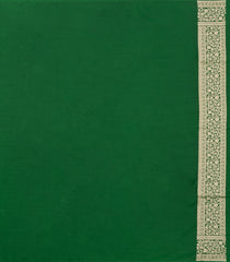 Green Woven Blended Satin Saree With Floral Zari Motifs-BL5994