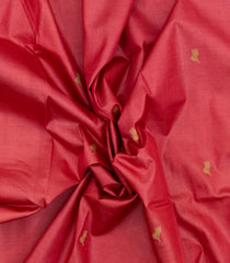 Peach Handloom Tussar Silk Saree With Floral Buttas-TU3566