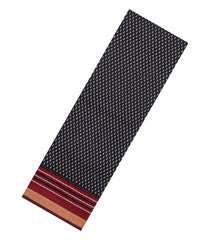 Black Printed Chanderi Cotton Saree With Zari Border-BL5483