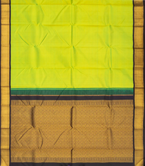 Light Green Handloom Korvai Kanchipuram Silk Saree With Black Border-KA13250