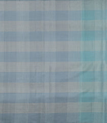 Turquoise Handloom Soft Silk Saree With Checks & Contrast Pallu -SO4629