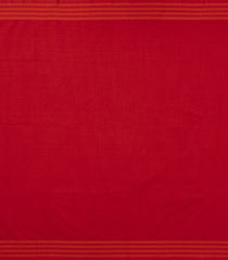 Red Handwoven Bengal Cotton Saree With Floral Border-BG1480