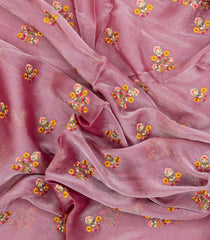Dusty Pink Synthetic Moss Chiffon Meena Embroidery With Stone-BL5460