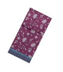 Maroon Printed Pure Silk Saree With Floral Motifs-PS0772