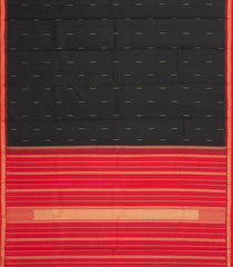 Black Handloom Korvai Kanchipuram Silk Saree With Raindrop Buttas-KA13715