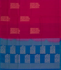 Pink Handloom Soft Silk Saree With Floral Motifs & Contrast Pallu-SO4414