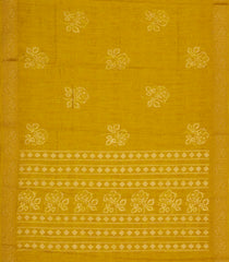 Mustard Printed Synthetics Dola Silk Saree With Floral Zari Motifs-BL5253