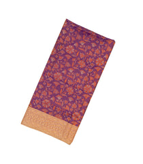 Purple Handloom Soft Silk Saree With Floral Vine Motifs-SO4272