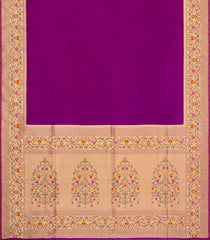 Purple Woven Art Dupion Saree With Meena Floral Border-BL5932