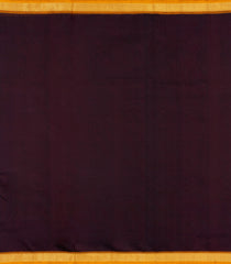 Dark Maroon Handloom 9 Yards Silk Cotton Saree With Contrast Border-SC4687