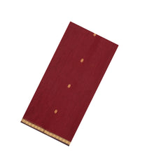 Maroon Handloom Maheswari Silk Cotton Saree With Buttas & Zari Border-SC4886