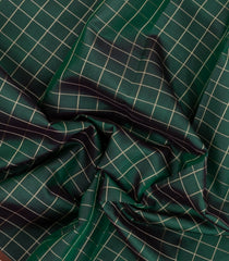 Sea Green Handloom Kanchipuram Silk Saree With Silk Checks-KA15179