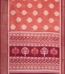 Peach Printed Synthetic Dola Saree With Zari Stripes & Border-BL5391