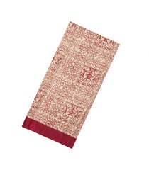 Crimson Printed Tussar Silk Saree With Tribal Motifs-TU3768