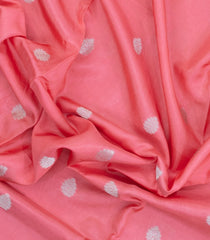 Light Peach Woven Blended Viscose Saree With Buttas-BL5676