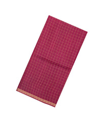 Chesnutt Pink Woven Tussar Silk Saree With Checks-TU3513