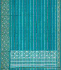 Cyan Woven Synthetic Dola Silk Saree With Zari Stripes-BL5714