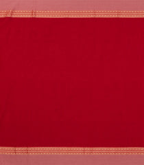 Red Woven Bengal Cotton Saree With Contrast Border-BG1752