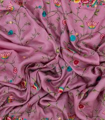 Dusty Pink Woven Art Chiffon Saree With Meena Embroidered Floral Motifs-BL4659