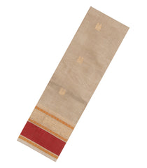 Taupe Handloom Kanchi Cotton Saree With Buttas-KC1814