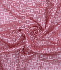 Dusty Peach Woven Pure Organza Silk Saree With Floral Motifs-KS1094