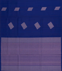 Blue Handloom Soft Silk Saree With Diamond Floral Buttas-SO4416